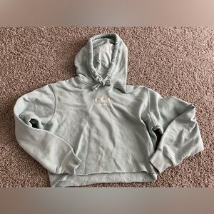 Hollister mint green with daisies cut off hoody